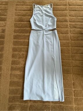 Abercrombie & Fitch Pale Blue Maxi Dress with Waist Cutouts
